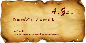 András Zsanett névjegykártya